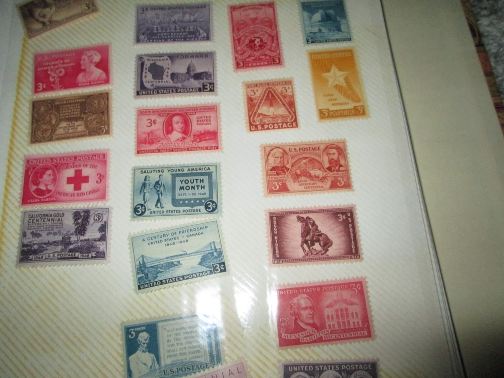 Stamp Collection VTG Stamps. 15 Binder Pages