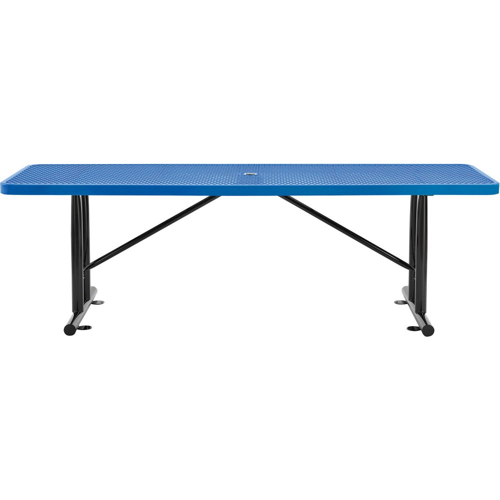Global Industrial 8' Rectangular Expanded Metal Outdoor Table Blue