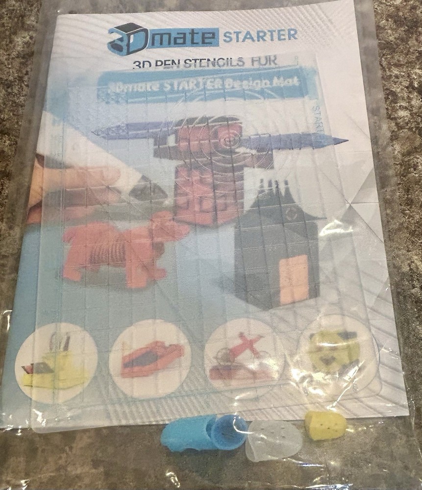 3Dmate STARTER Design Mat Print Bed Stencils Kit for 3D Pen Drawing Projects