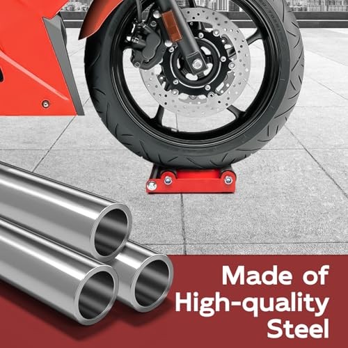 Motorcycle Wheel Cleaning Stand, Bike Wheel Roller Stand for Red and Black