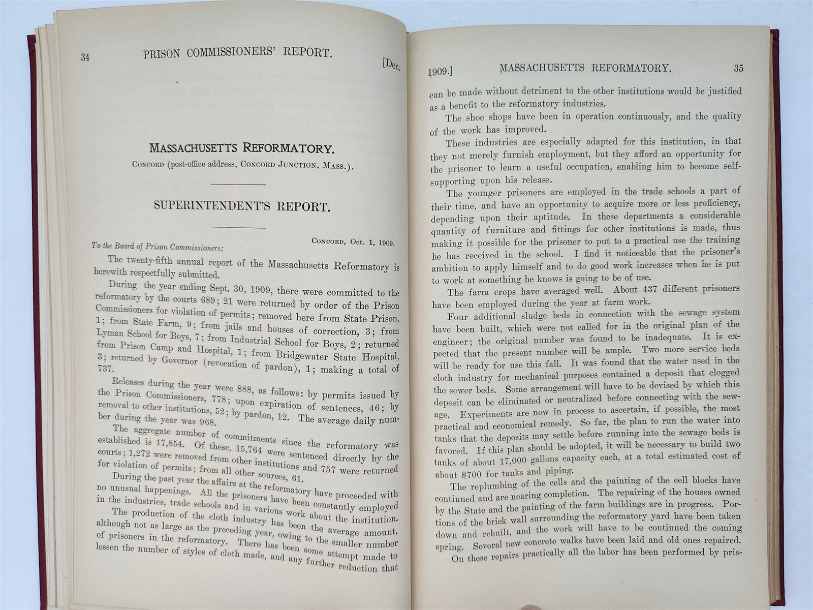 1910 antique MASSACHUSETTS PRISONS murder convicts hospital photos criminology