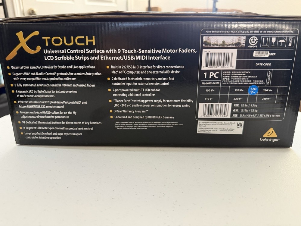 Behringer X-Touch DAW Control Surface + Decksaver EXC Boxed