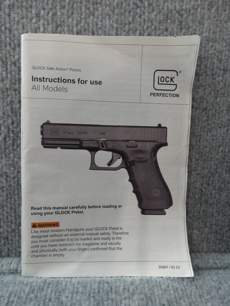GLOCK PISTOL INSTRUCTION USER MANUAL ALL MODELS