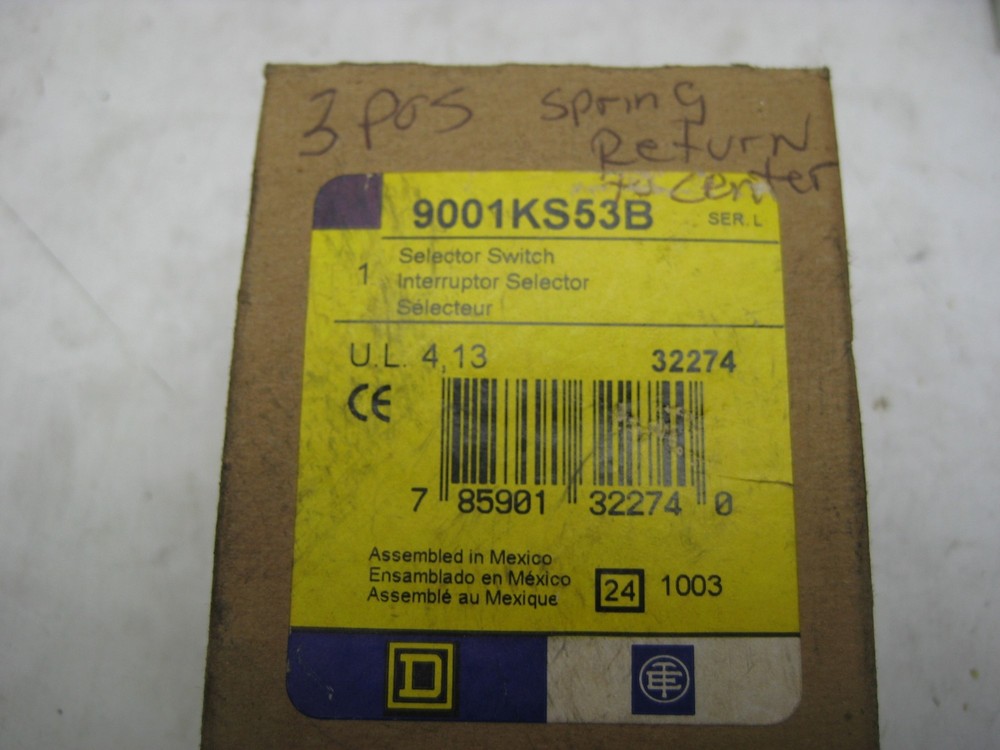 SQUARE D 9001KS53B SER.L SELECTOR SWITCH (AS PICTURED) NSMP