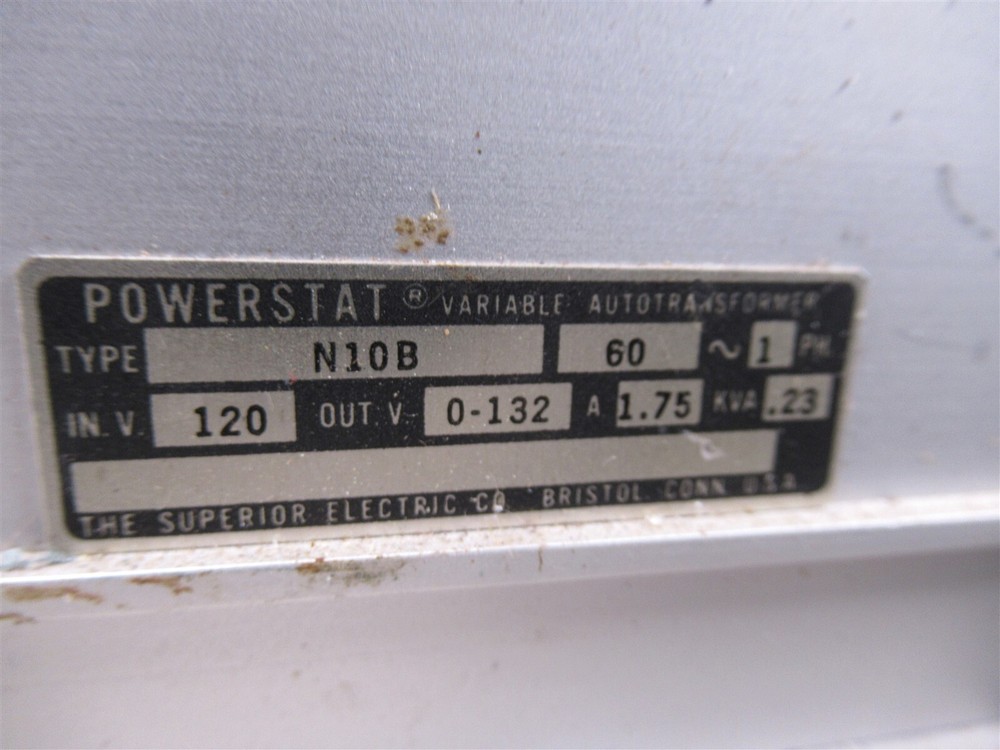 Superior Electric Powerstat N10B Variable Autotransformer