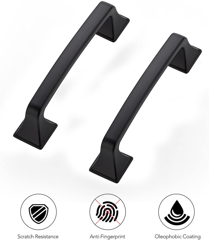 30Pack Solid 3-3/4" Square Foot Cabinet Arch Pull Kitchen Cabinet Handles Matte