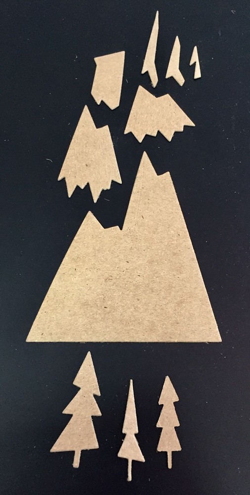 Tim Holtz Die Cuts * Alpine * Mountain Scene * Five Sets * Chipboard