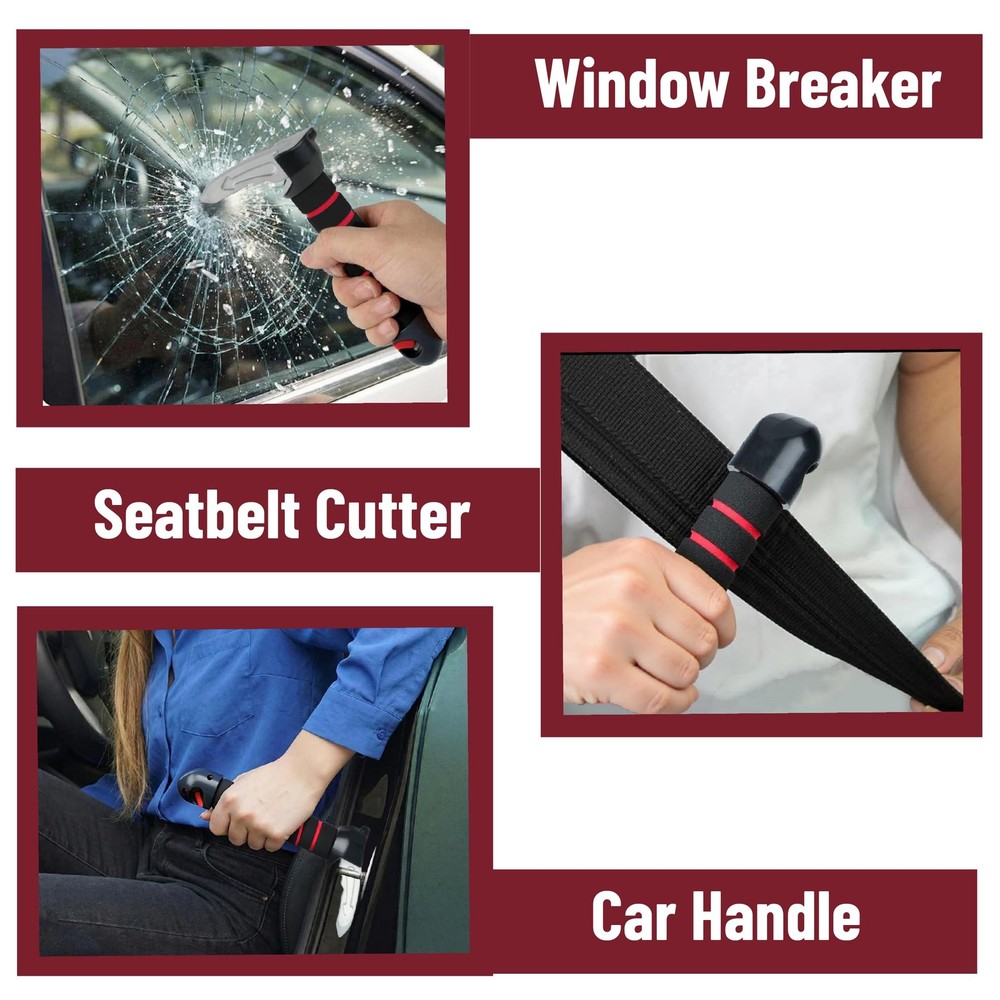 Bates- Car Door Handle for Elderly, 2 Pack, Assist Red