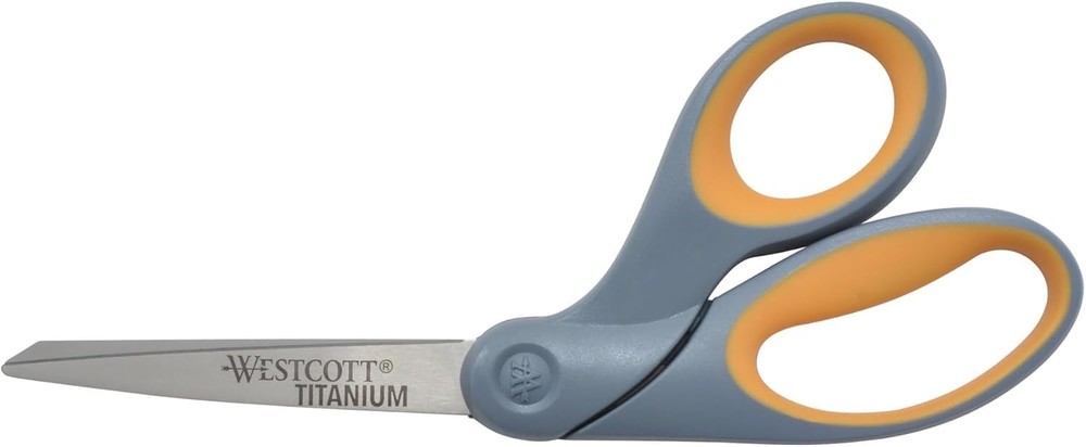 8" Bent Craft Scissors with Titanium-Bonded Blades for Precision Cutting