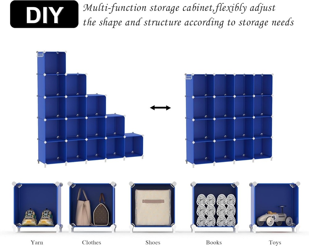 Cube Storage Organizer 16 Cube Closet Organizers & Storage Shelves DIY Stackable