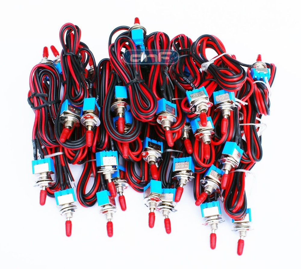 (35) SECURITY ALARM PRE-WIRED On/Off MINI TOGGLE SWITCH - FREE SAME DAY SHIPPING