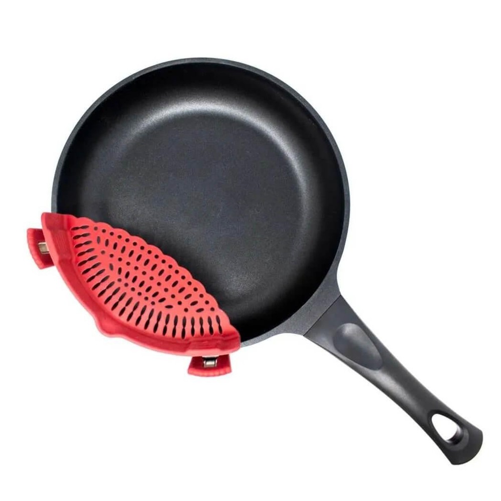 Norpro Silicone Clip-On Strainer 2185, Red