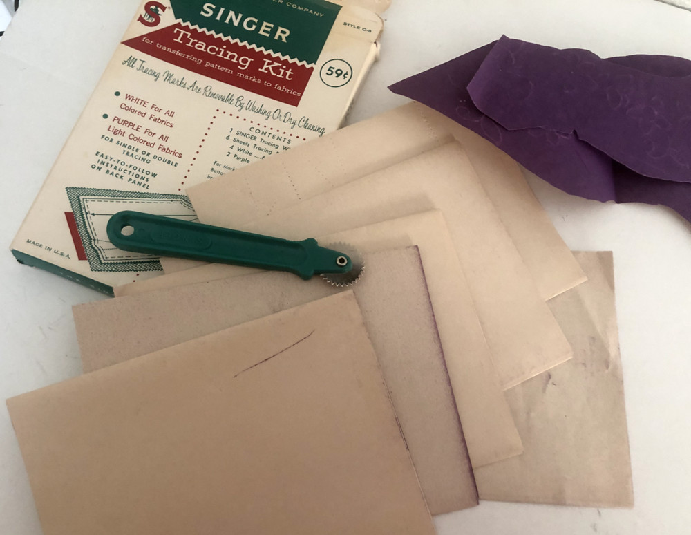 Vtg SINGER TRACING KIT PKG Wheel Paper Instructions Used TRANSFERRING PATTERNS