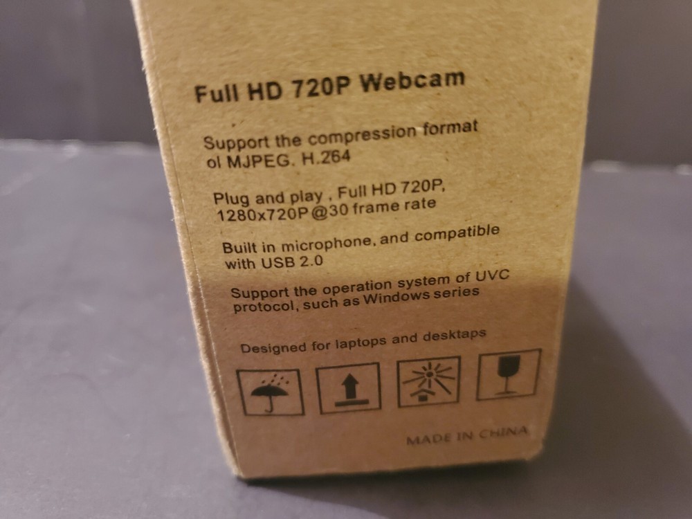 Full HD 720P Webcam, Plug N Play USB 2.0