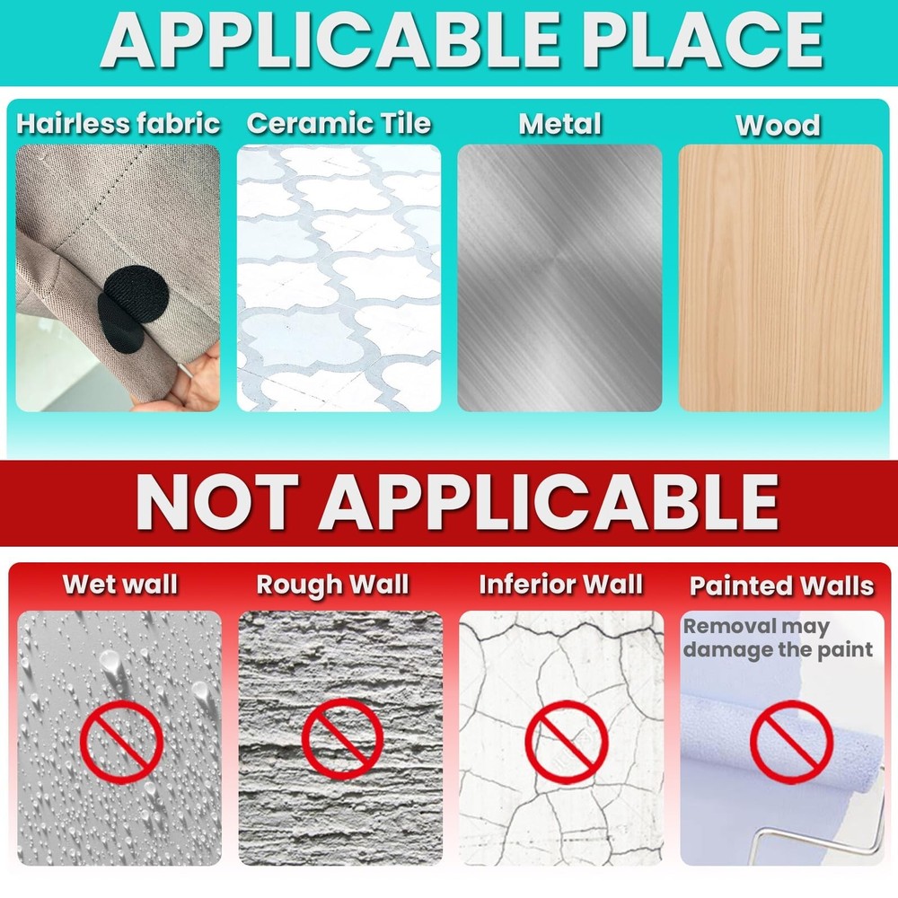 Hook and Loop Strips with Adhesive, and Square Circle, Strong Adhesive Backin...