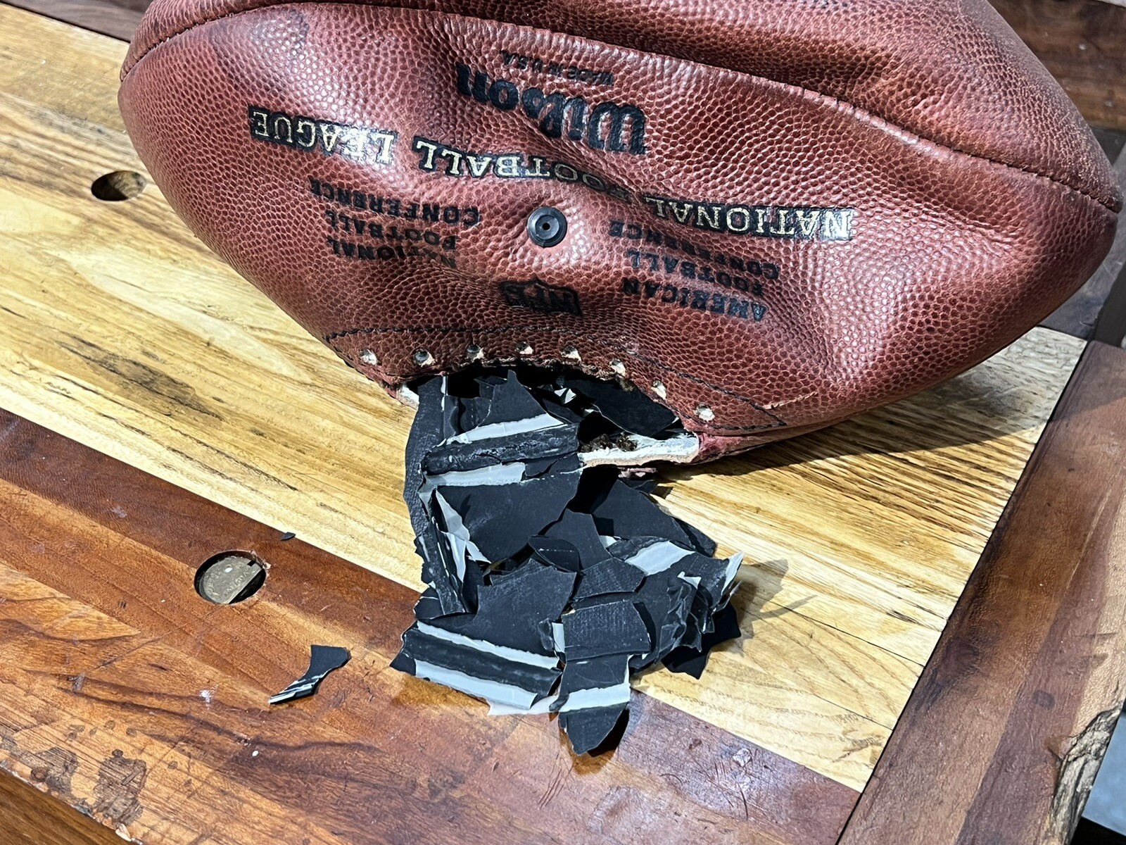 Leather Football Restoration. Bladder Replacement, New Laces, Game Prepping.