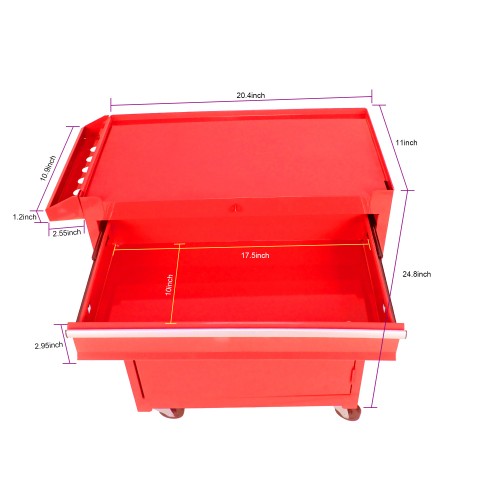 5-Drawer Rolling Tool Chest Red Metal Storage Cabinet Garage Workshop Tool Box