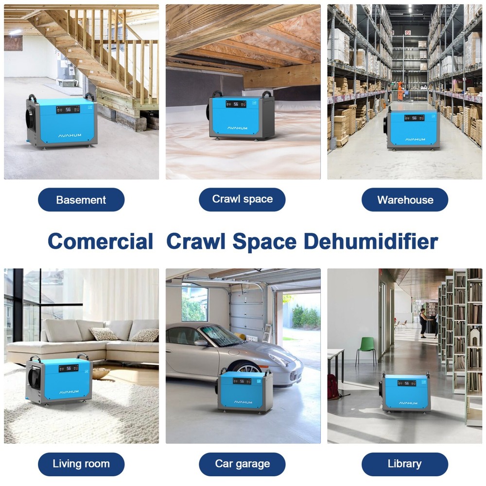 113 pt crawl space dehumidifier, 1700 sq ft, drain