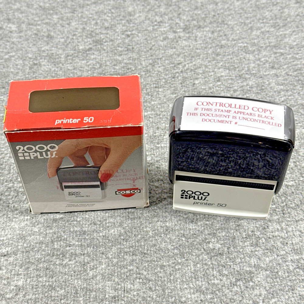 Cosco 2000 Plus Printer 50 Controlled Copy Rubber Stamp Red Ink