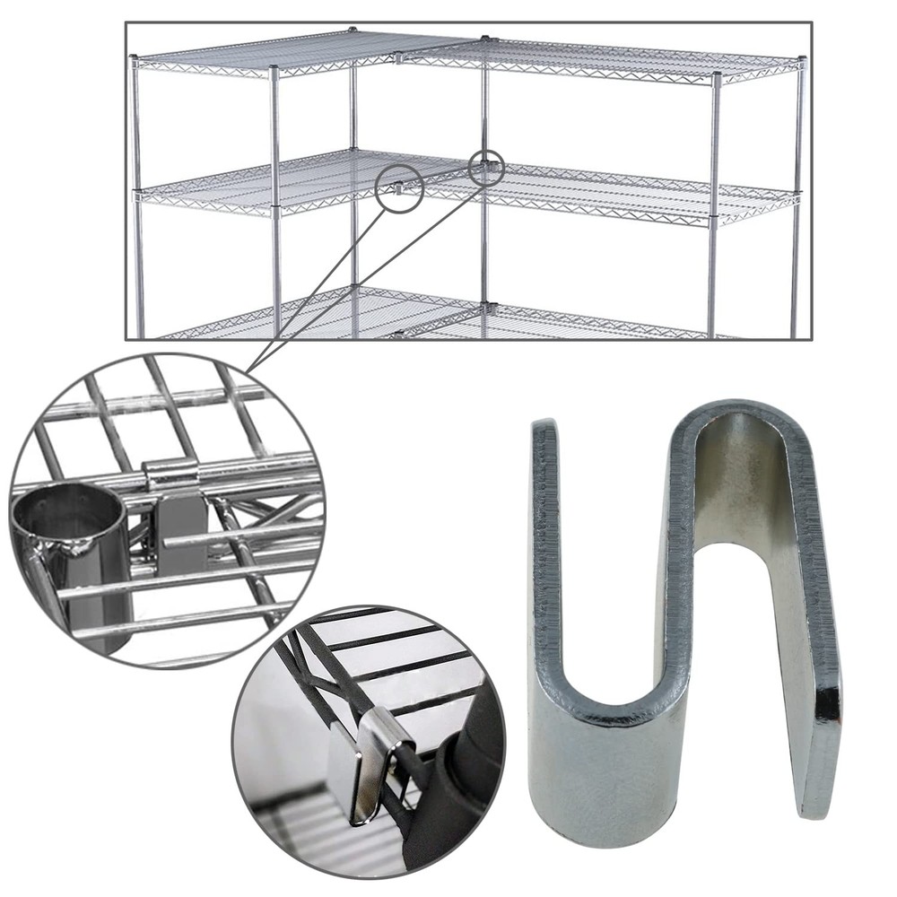 4pcs Wire Shelving S Hook Chrome Plating for Wire Shelf System Wire Rack Hook...