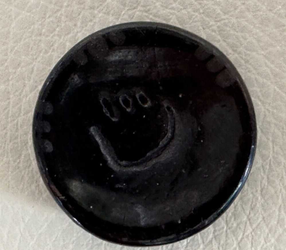 LINDA JO'POVI ASKAN VINTAGE Santa Clara Miniature Black Pottery 1" TRAY