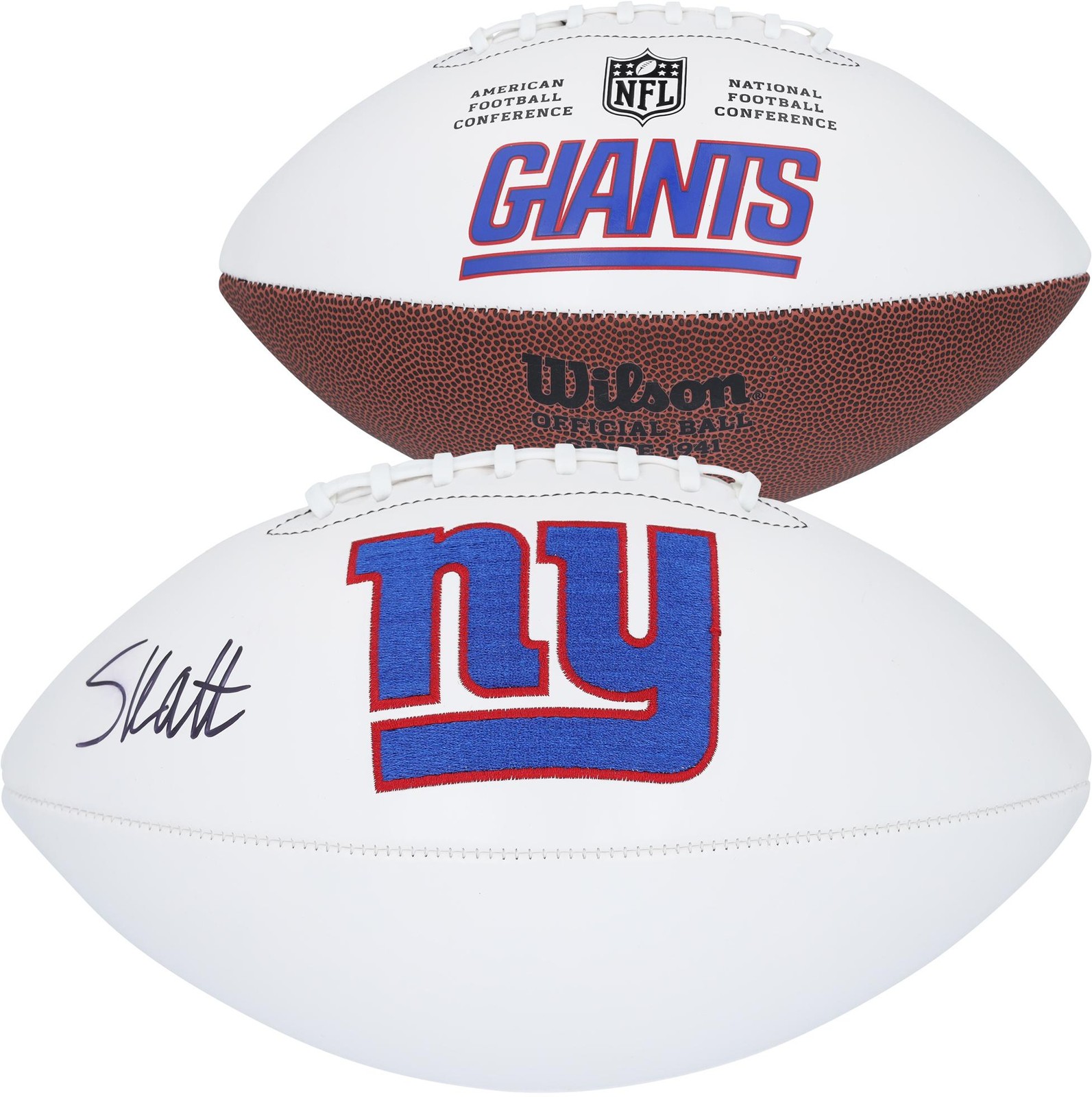 Cam Skattebo New York Giants Autographed Wilson White Panel Football