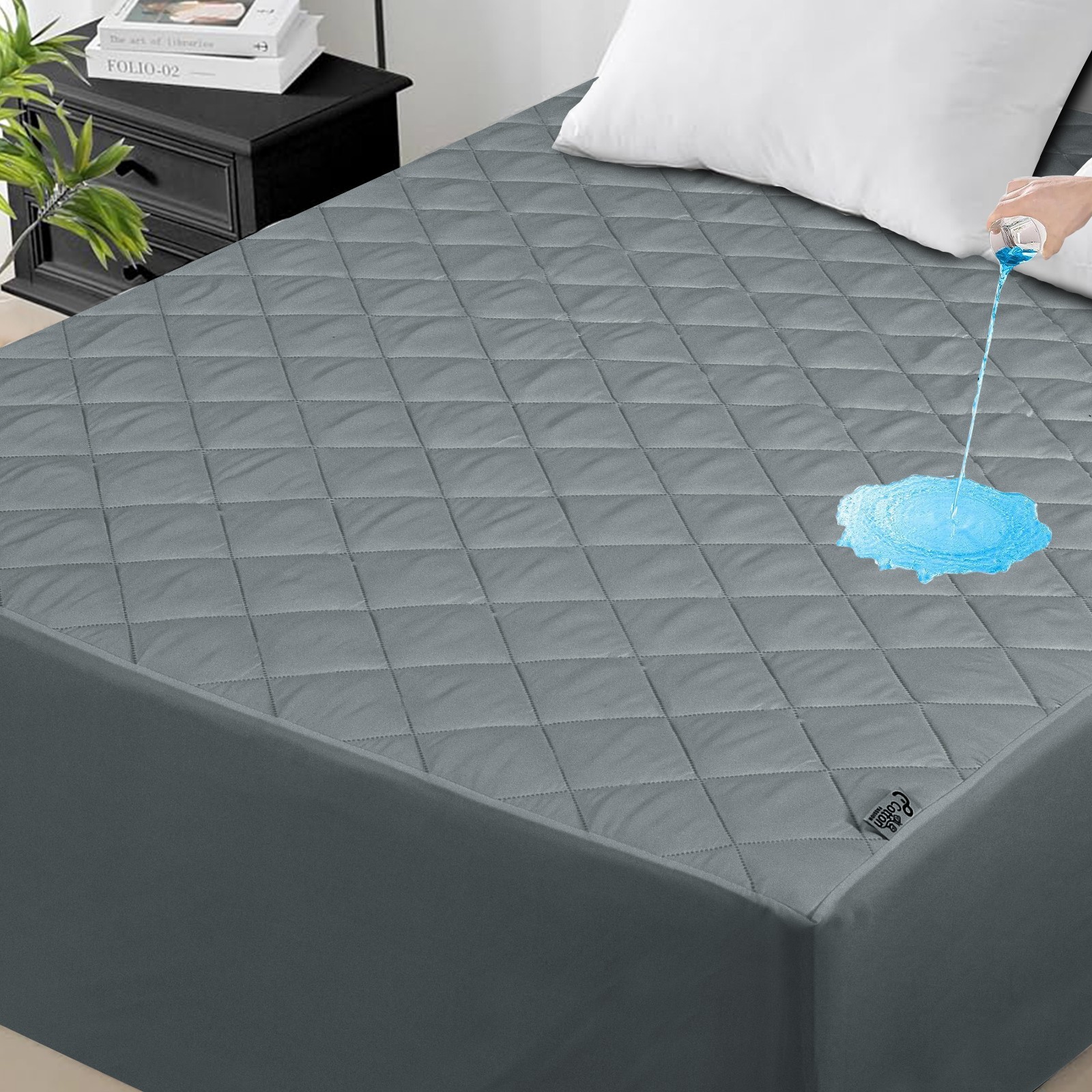 Waterproof Mattress Protector Quilted Fitted Mattress Cover 18" Deep Pocket