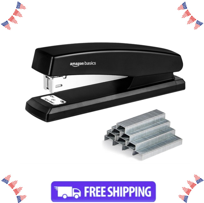 Basics Stapler with 1000 Staples, 25 Sheet, Black