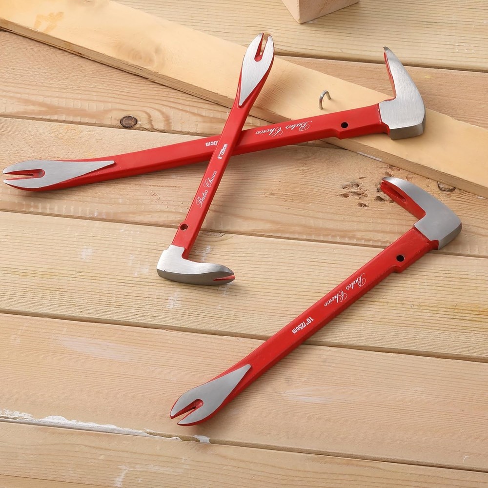 Bates- Pry Bar Nail Puller Set, 3 Pack, 8"/10"/12", Nail Puller Tool, Small Pry