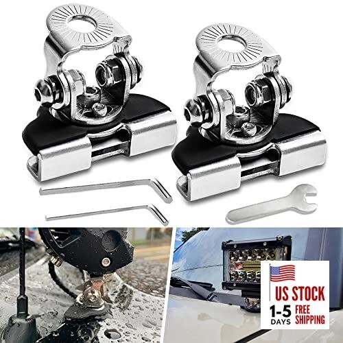 Led Light Bar Mounting Brackets 2Pcs Universal Adjustable Piller Hood Led Work
