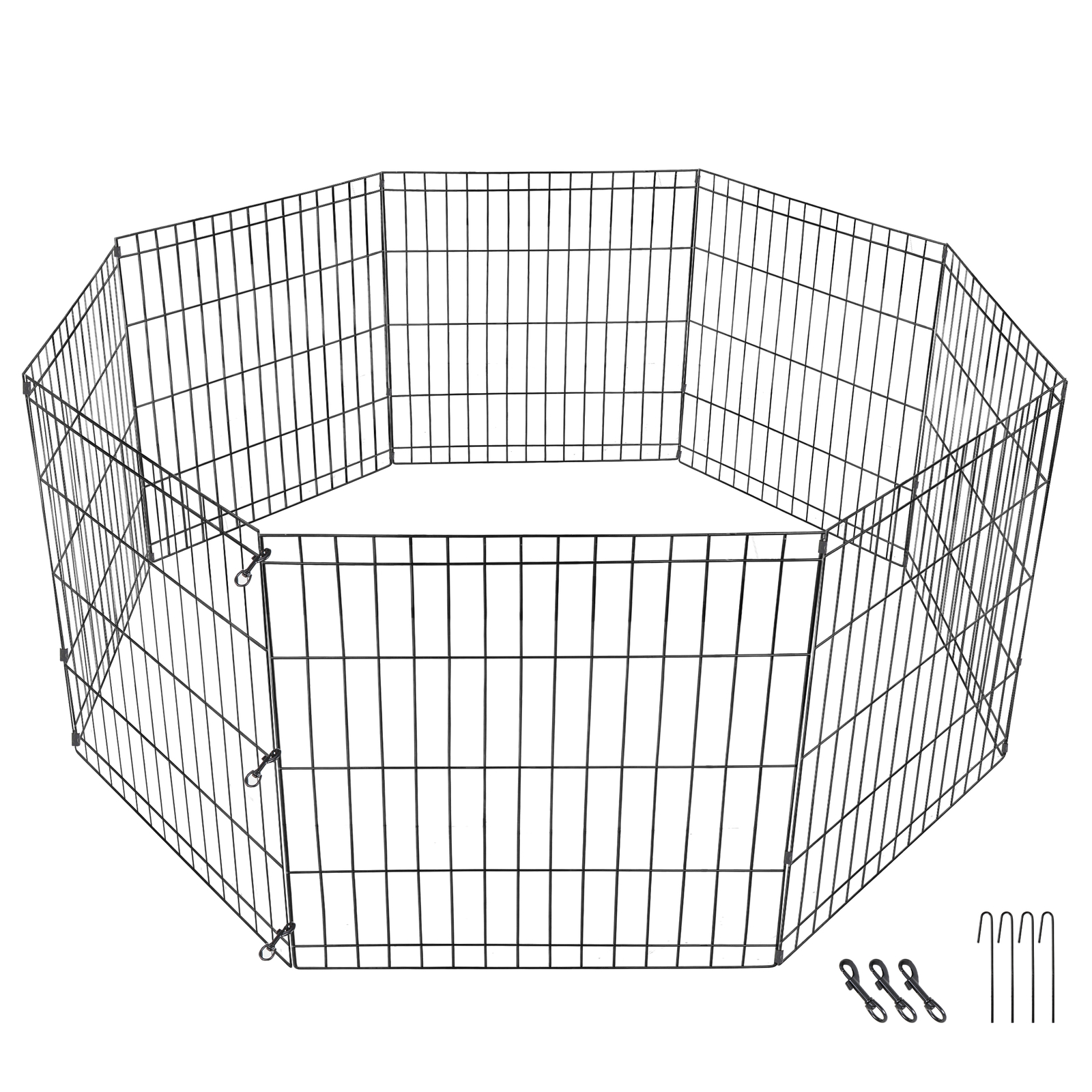 24 Inch Pet Dog Playpen Exercise Puppy Pen Dog Fence for Small Animals -8 Panel