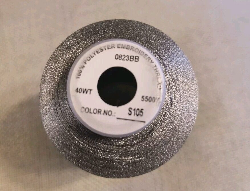 1 Simthread Embroidery Polyester Embroidery Thread 40wt 5500 yd Gray 105 granit