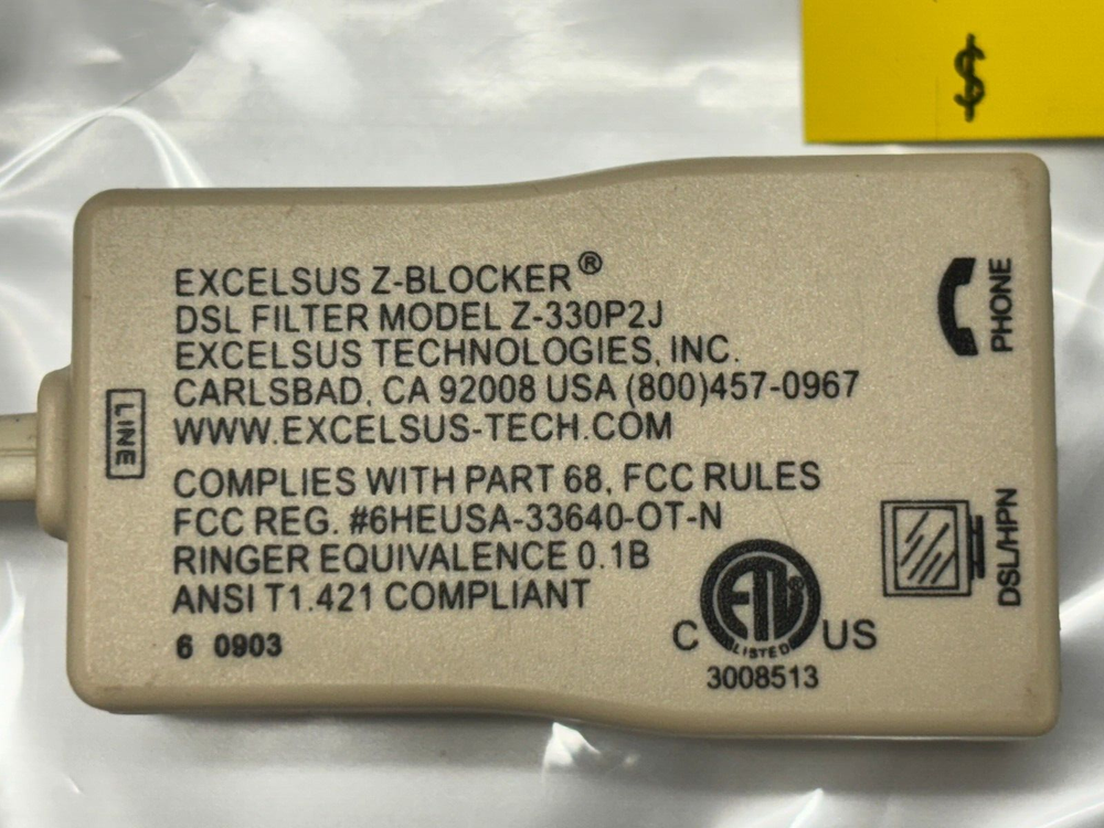 Excelsus Z-Blocker DSL Filter Model Z-330P2J