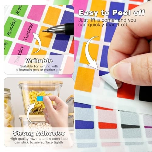 Pack of 1575 Rectangle Color Coding Labels,1/2" x 3/4" Rectangular 15 Colors