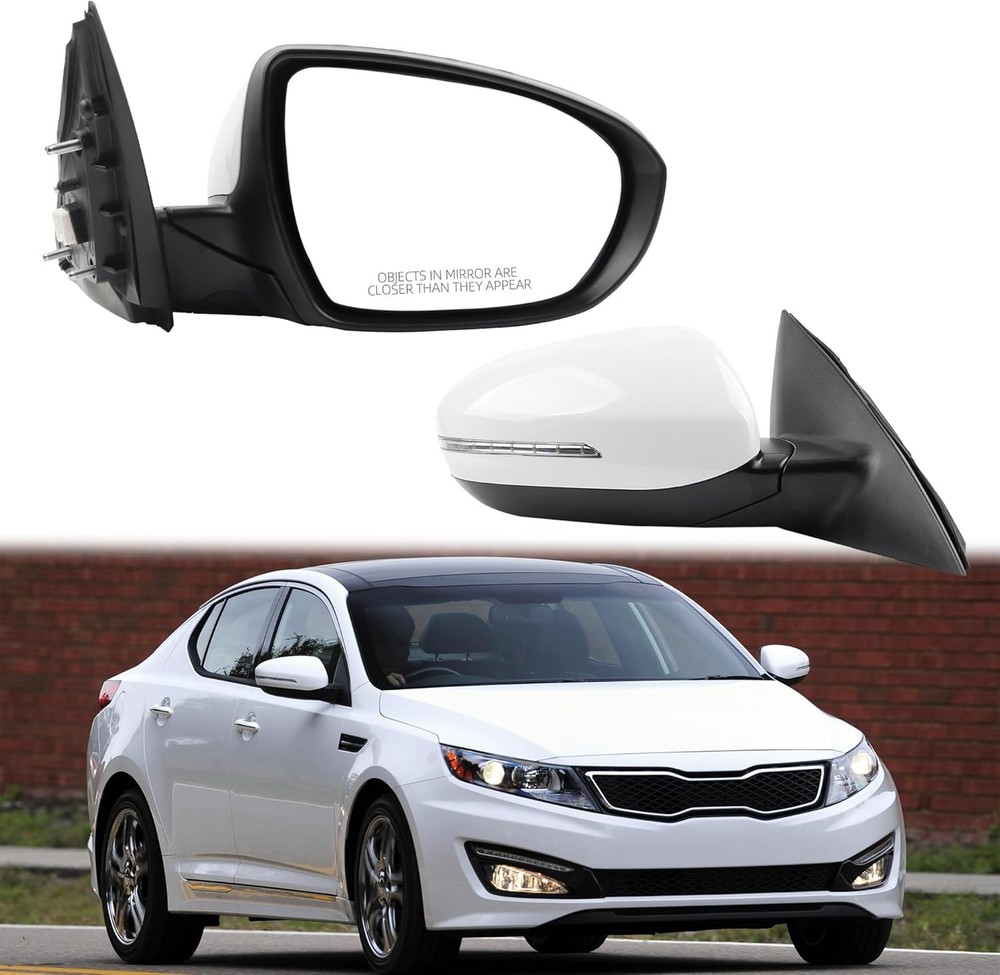 Dasbecan Passenger Side Mirror Compatible with 2011 2012 2013 Right, white