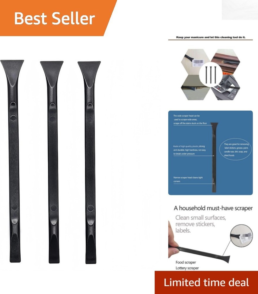 Versatile 6" Plastic Scraper Tool Set - Ideal for Removing Labels & Stains