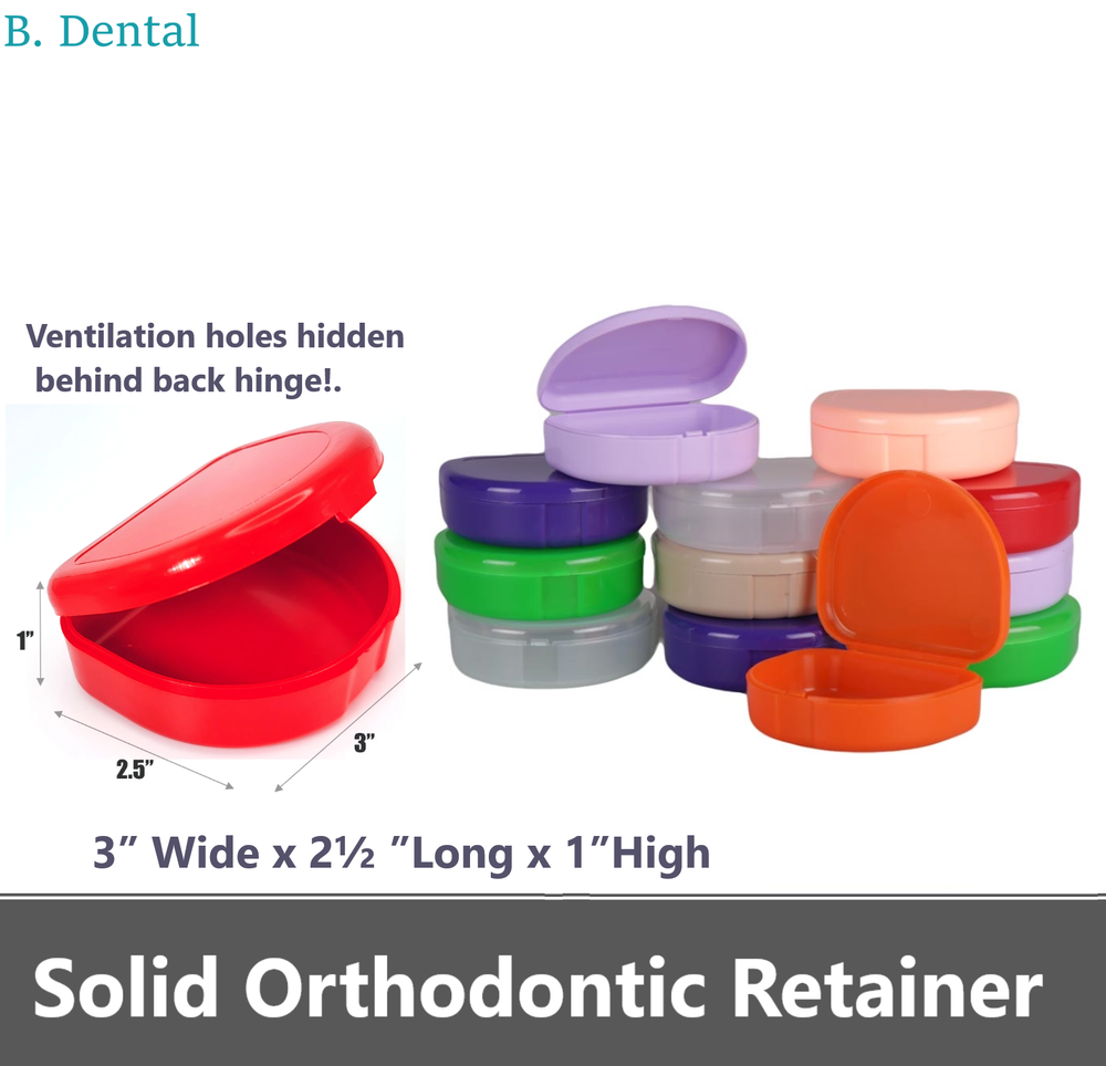 2 Sealed Assorted Dental Retainer Boxes Denture Case, Mouthguard Containers Box