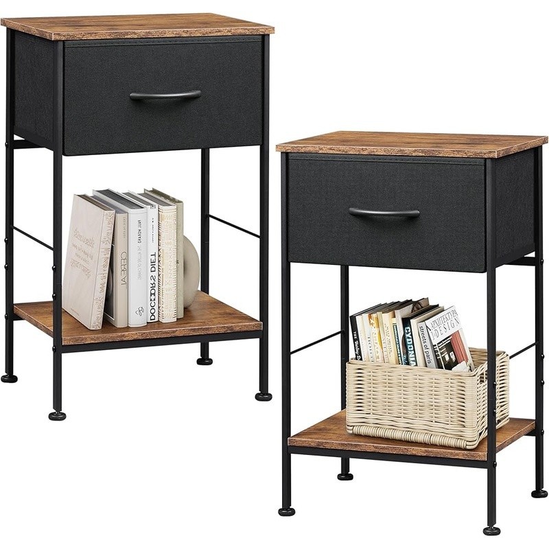 Stylish Nightstand W/ Drawers Multipurpose End Table Bedroom Storage Solutions
