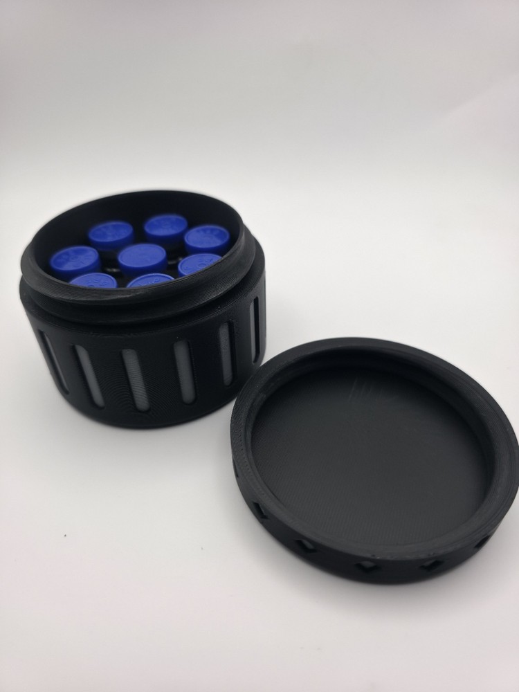 3ml Vial Storage Container w/ Screw Lid – Light Blocking Case – 3D Printed...