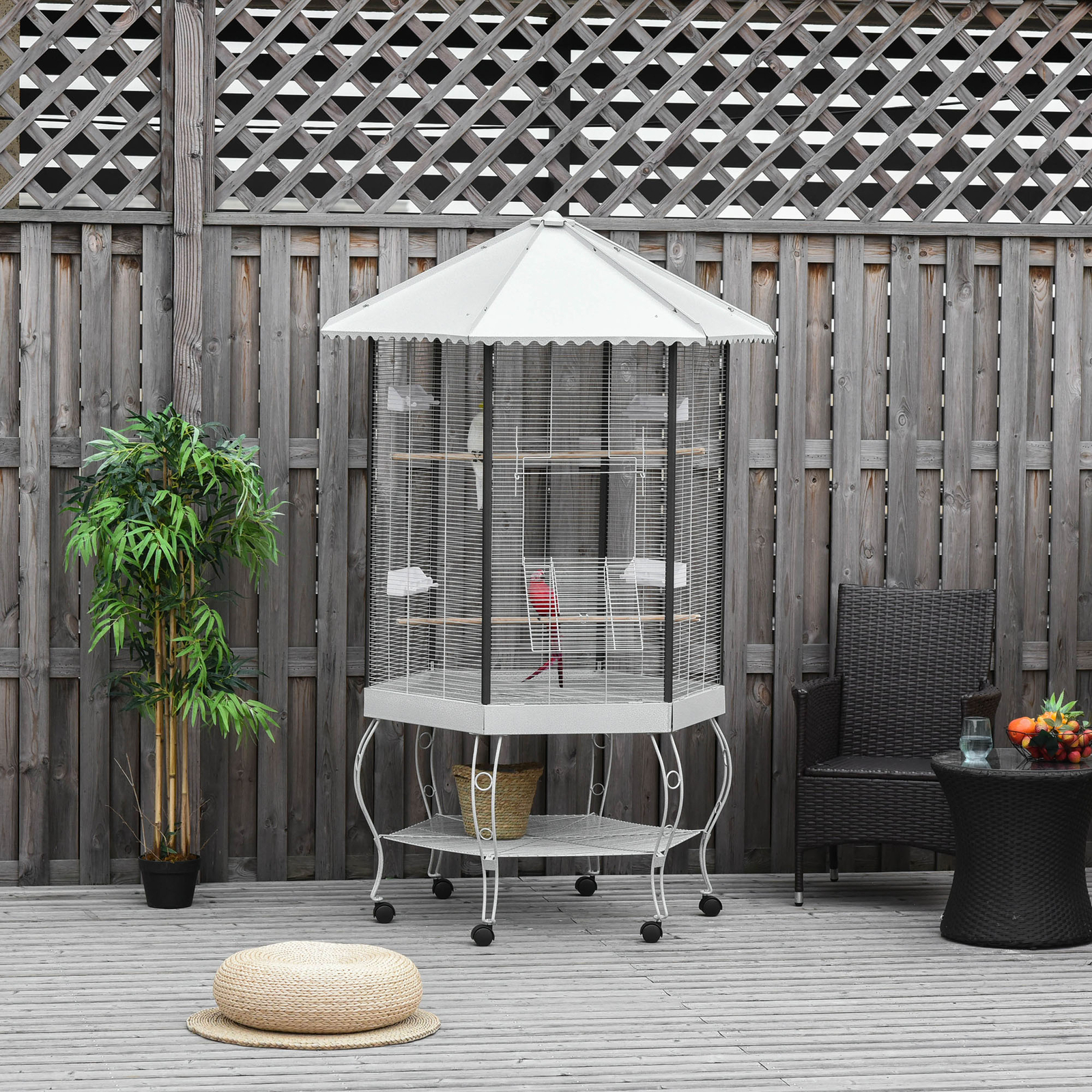 Parrot Bird Cage Macaw Aviary Cockatoo Finch Parakeet Pet Supplies Stand Wheels