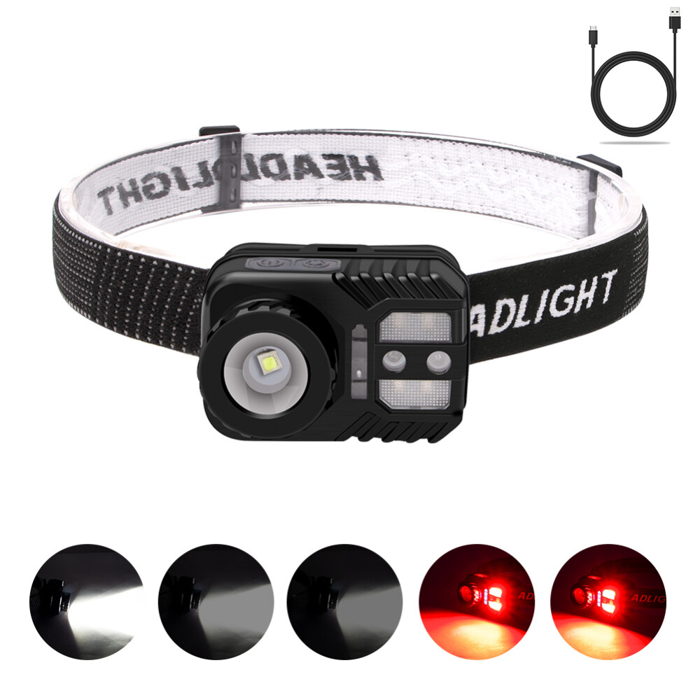 LED Headlamp Rechargeable Headlight Head Torch Induction Flashlight US