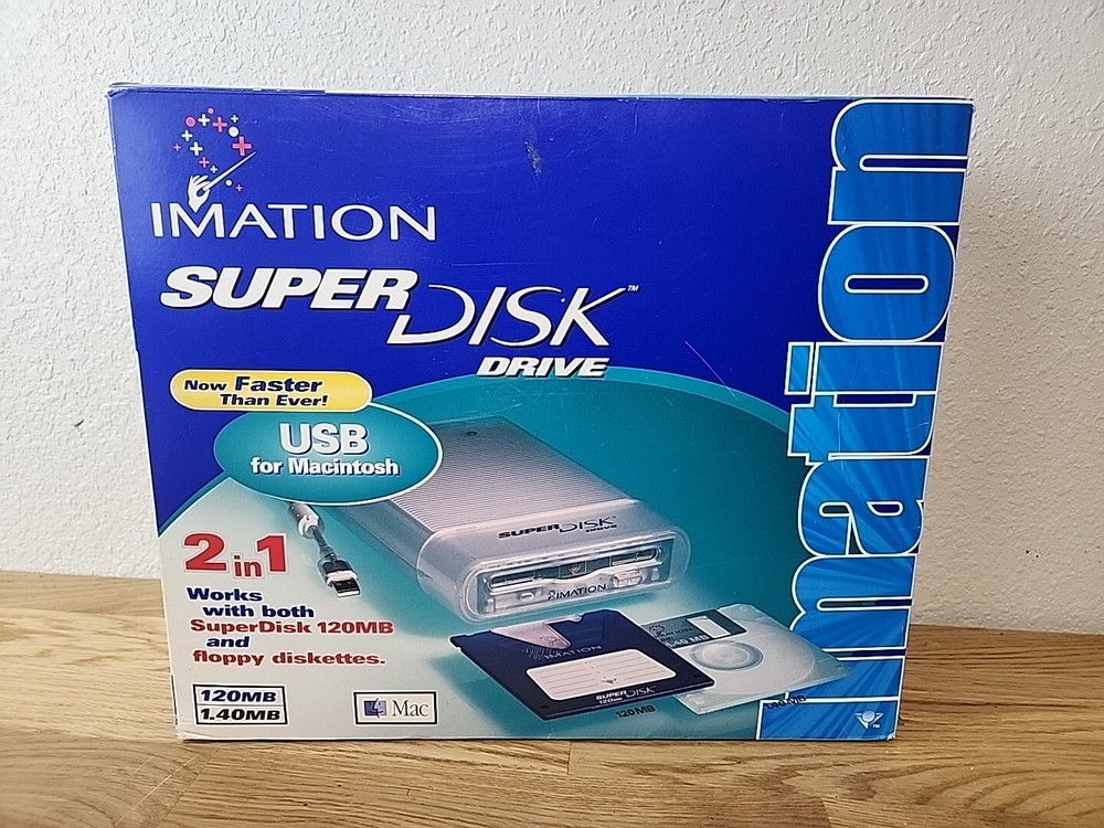 Imation SD-USB-M2 Portable SuperDisk External USB Floppy Disk Drive For Macs