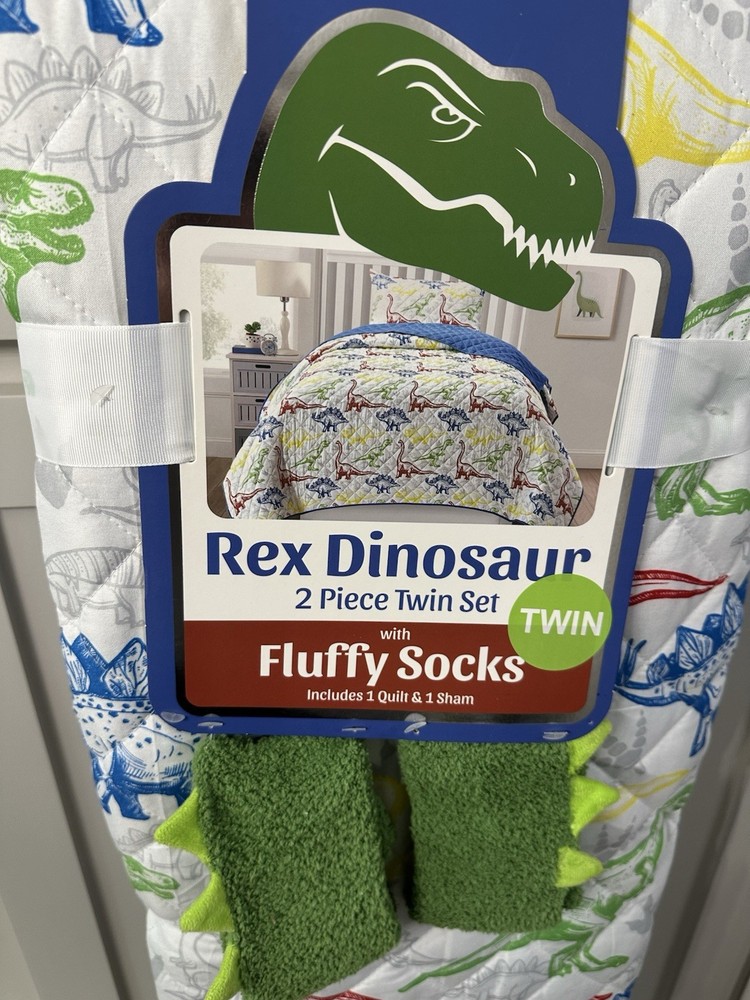 Dinosaur Bedspread W/shams And Socks