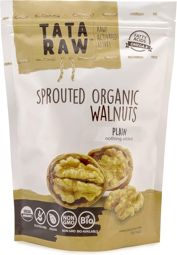 TATA  - Sprouted Organic Walnuts - PLAIN. Nothing Added - 3 lb