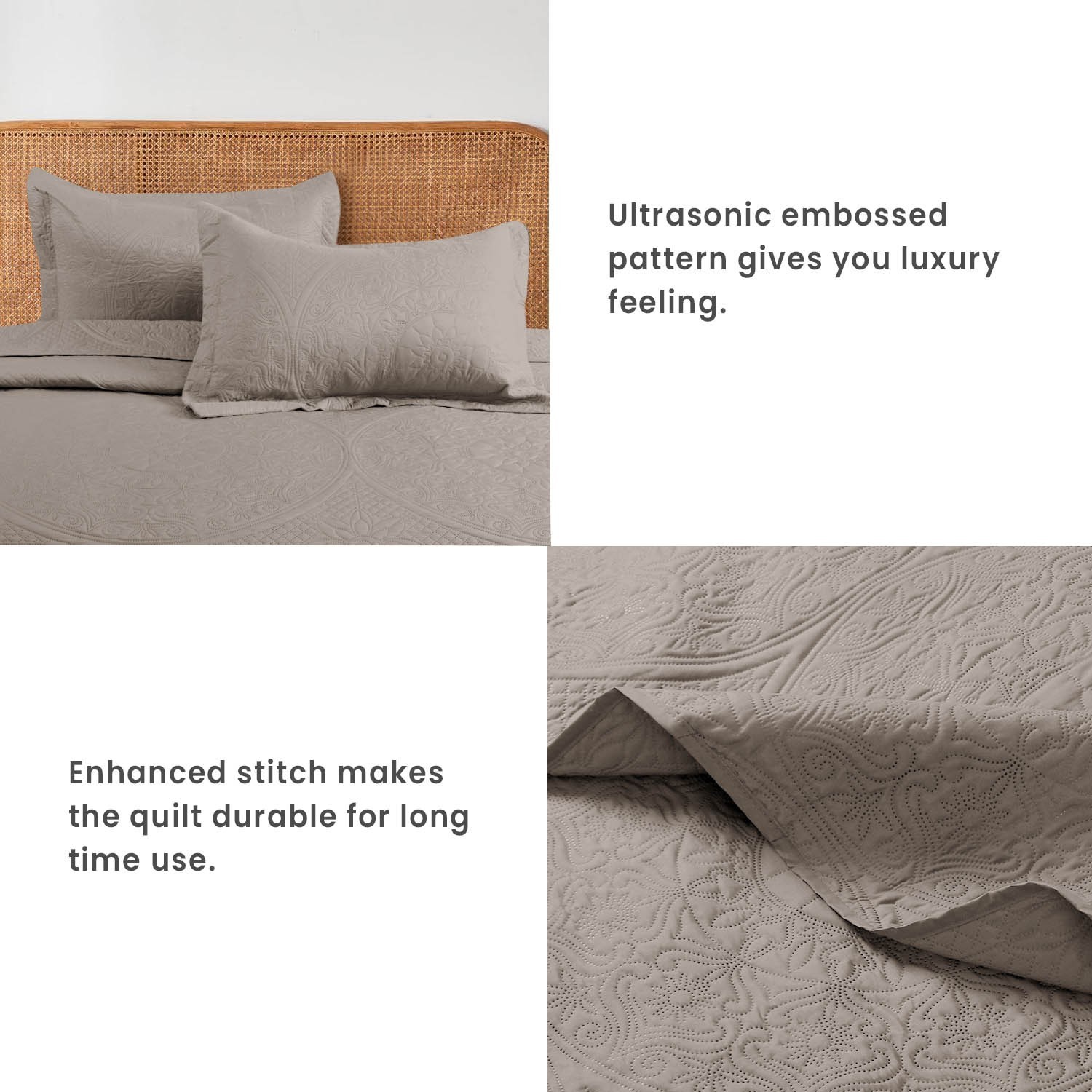 Floral Bedspread Bedding Set 3 Piece Coverlet Lightweight Bed Throw Queen King