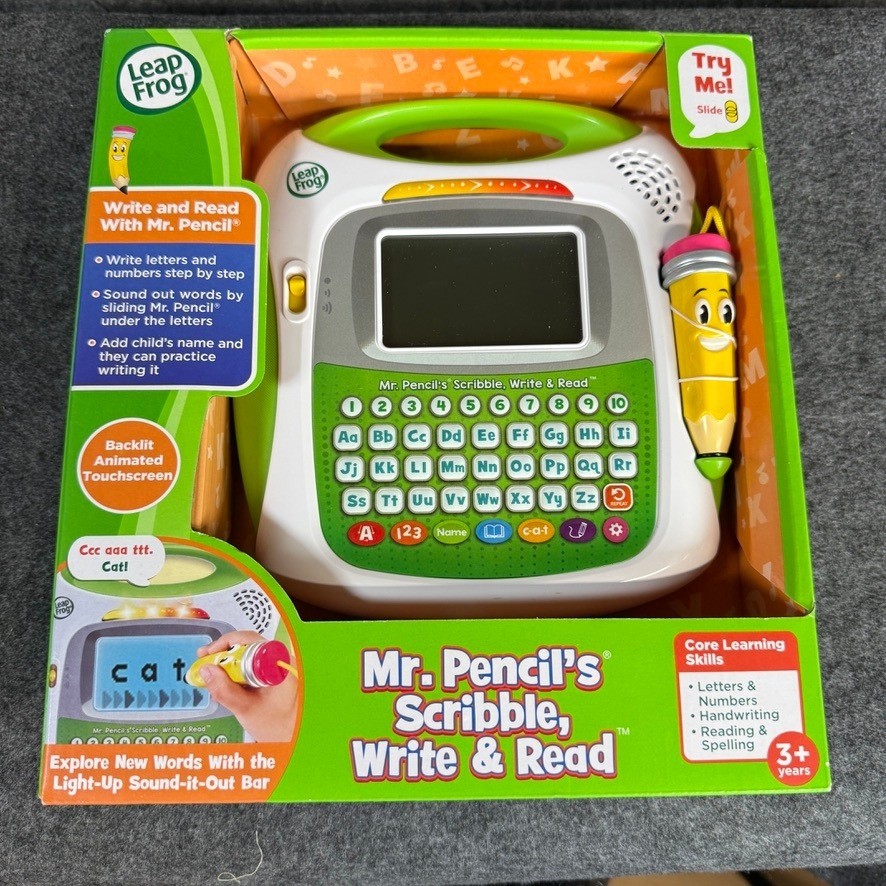 LeapFrog Mr Pencil Scribble Write Read Learning Toy Tablet Backlit Touchscreen