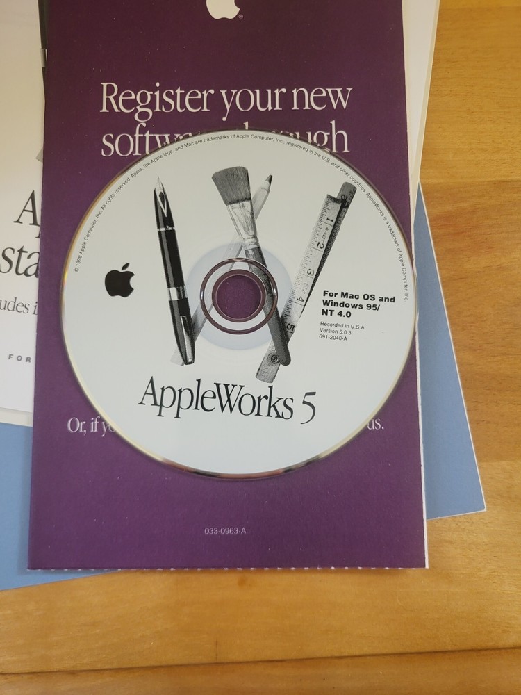 AppleWorks 5 Software Version 5.0.3 SEALED MAC Windows