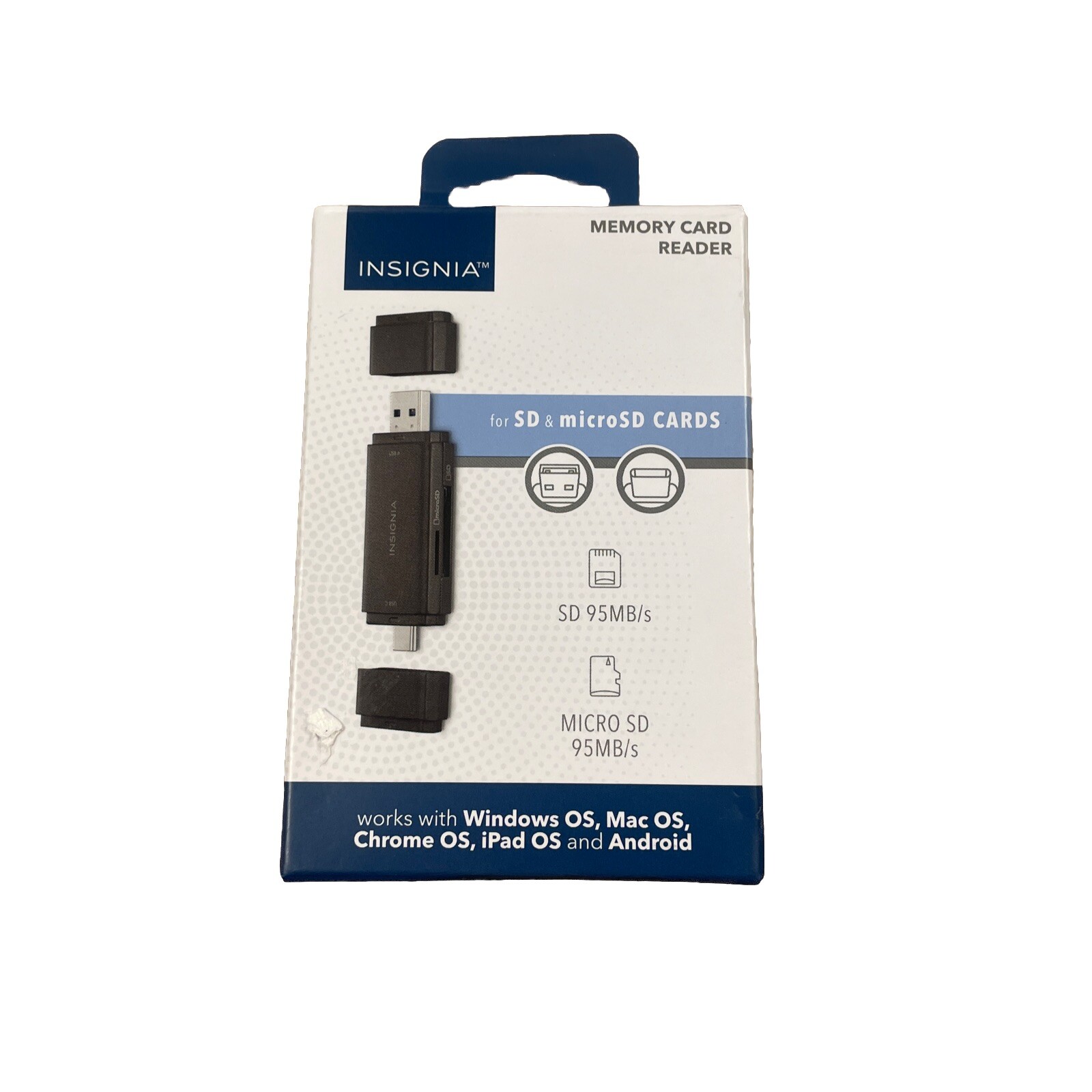 Insignia USB-C usb to SD microSD Memory Card Reader PC MAC Tablets ios Android