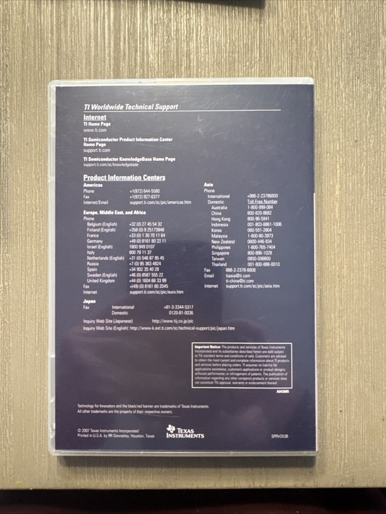 Texas Instruments Code Composer Studio IDE Version 3.3