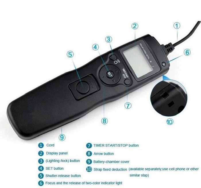 Timer Remote Control Intervalometer for Canon 5D 6D 7D 10D 20D 30D 40D 50D D60